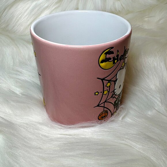 NEW Hello Kitty Pink Halloween Skeleton Spiderweb Ceramic Mug - Picture 4 of 5